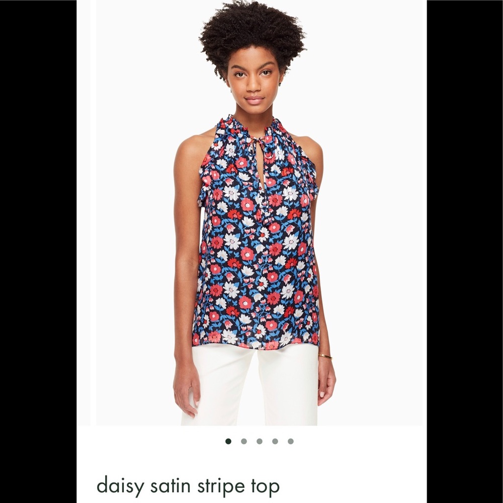 NWT Kate Spade daisy satin stripe top